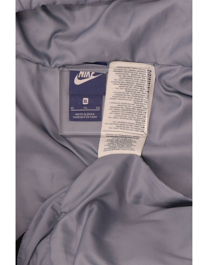 Jaqueta acolchoada com capuz gráfico feminino NIKE UK 18 XL azul poliéster