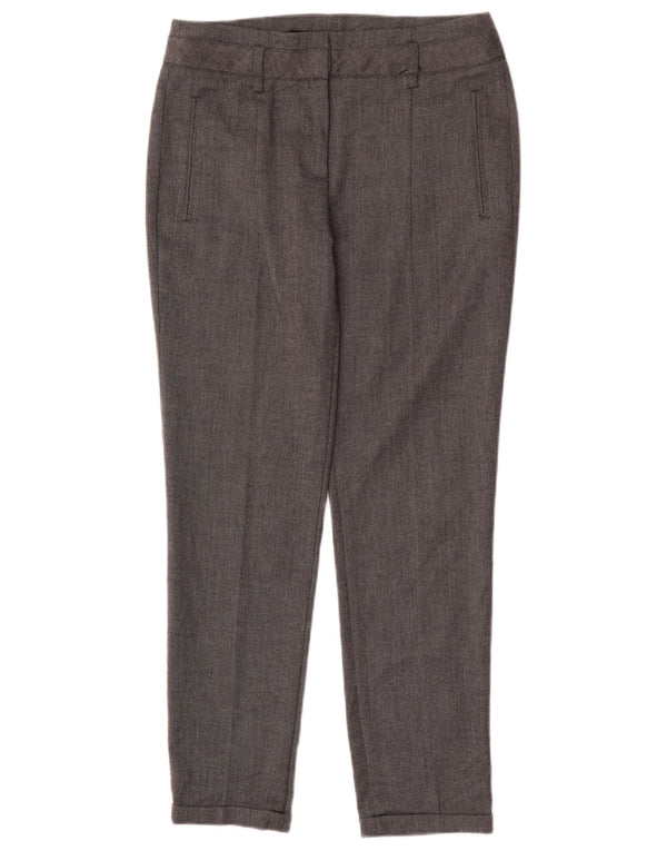 Calça feminina Zara de terno reto UE 36 XS W26 L28 cinza poliéster