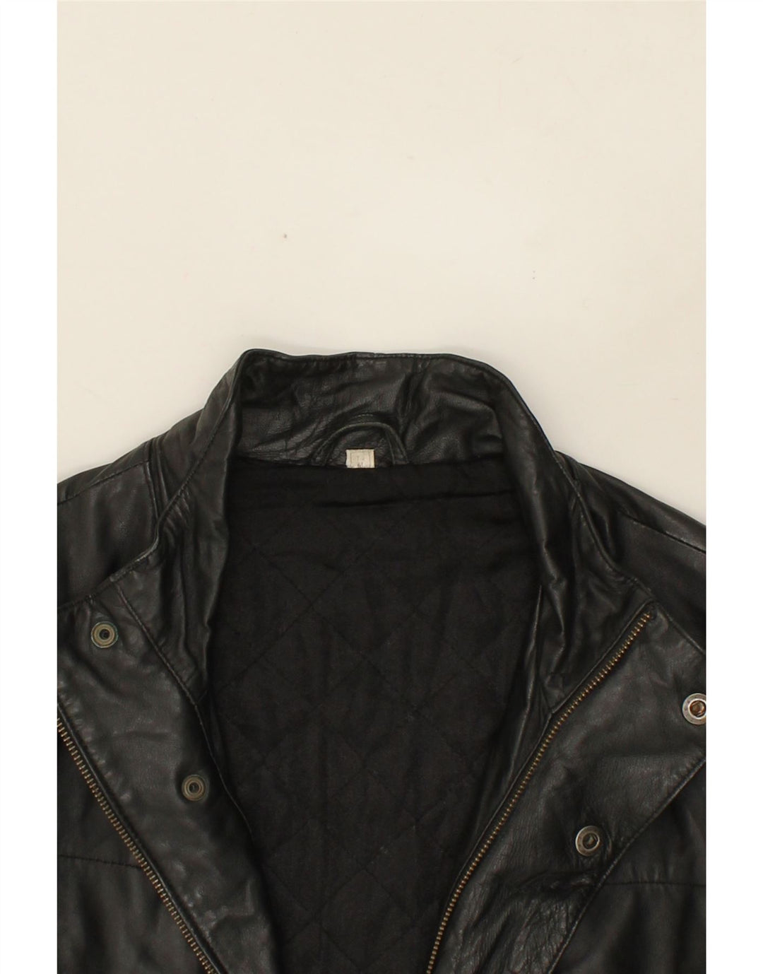 Casaco de couro masculino VINTAGE UK 38 couro preto médio