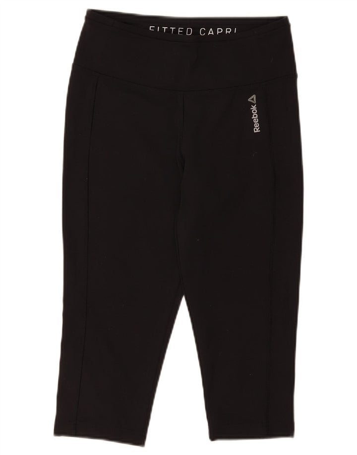 Leggings Capri Reebok Feminino UK 8/10 Pequeno Poliéster Preto