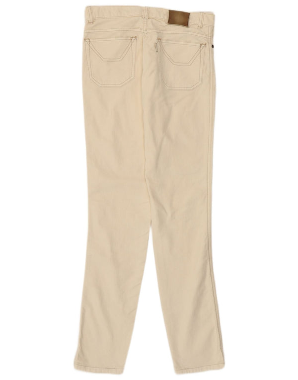 Calça feminina casual slim Jeckerson W27 L30 algodão bege