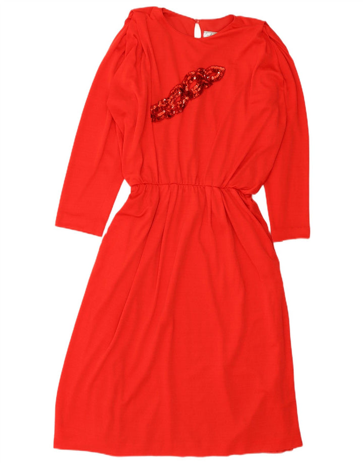 Vestido maxi feminino exclusivo de manga comprida oversized EU 36 pequeno vermelho