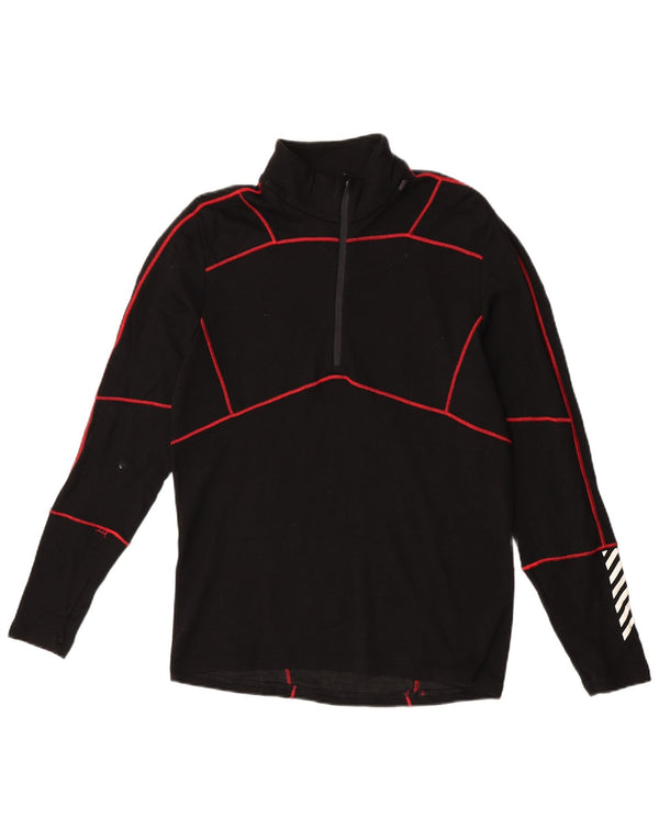 Helly Hansen Mens Zip Neck Pullover Treino Top Médio Preto Geométrico