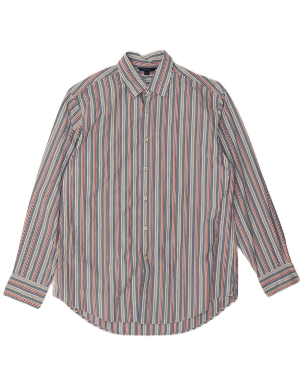 Camisa masculina Boden grande algodão listrado azul
