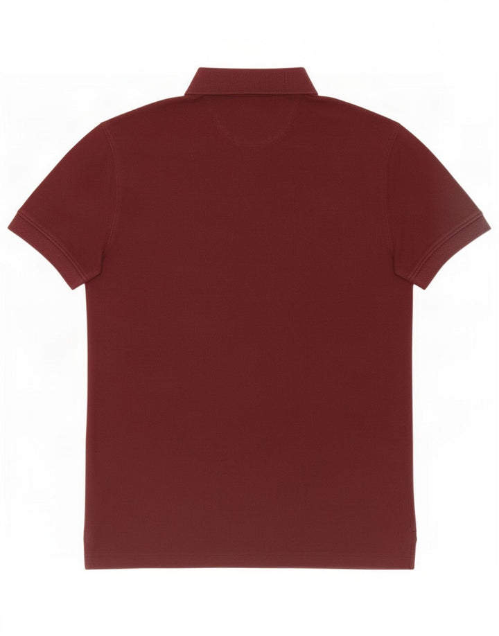 Camisa polo masculina Massimo Dutti pequena algodão marrom