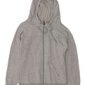 Suéter PUMA feminino com capuz e zíper UK 12 cinza médio