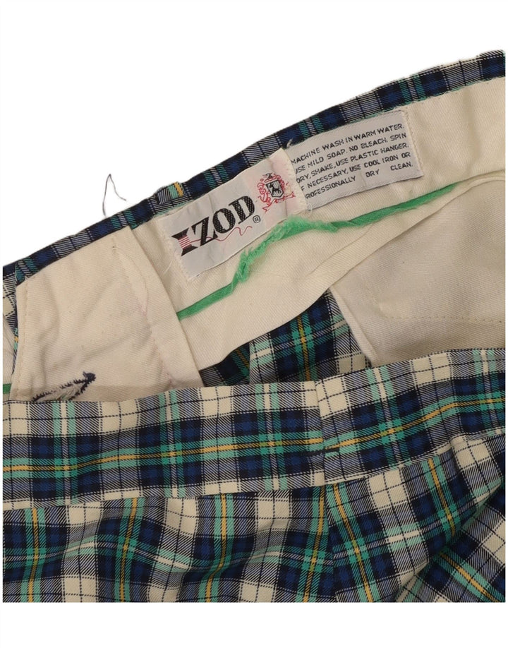 Izod Calça masculina reta casual W30 L32 xadrez verde