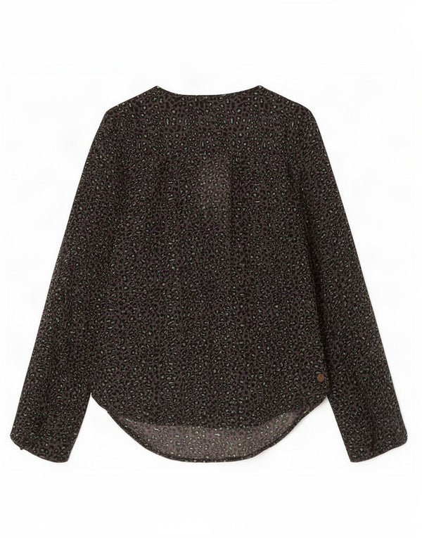 Blusa feminina Maison Scotch feminina pequena Reino Unido 10 pequena estampa roxa animal