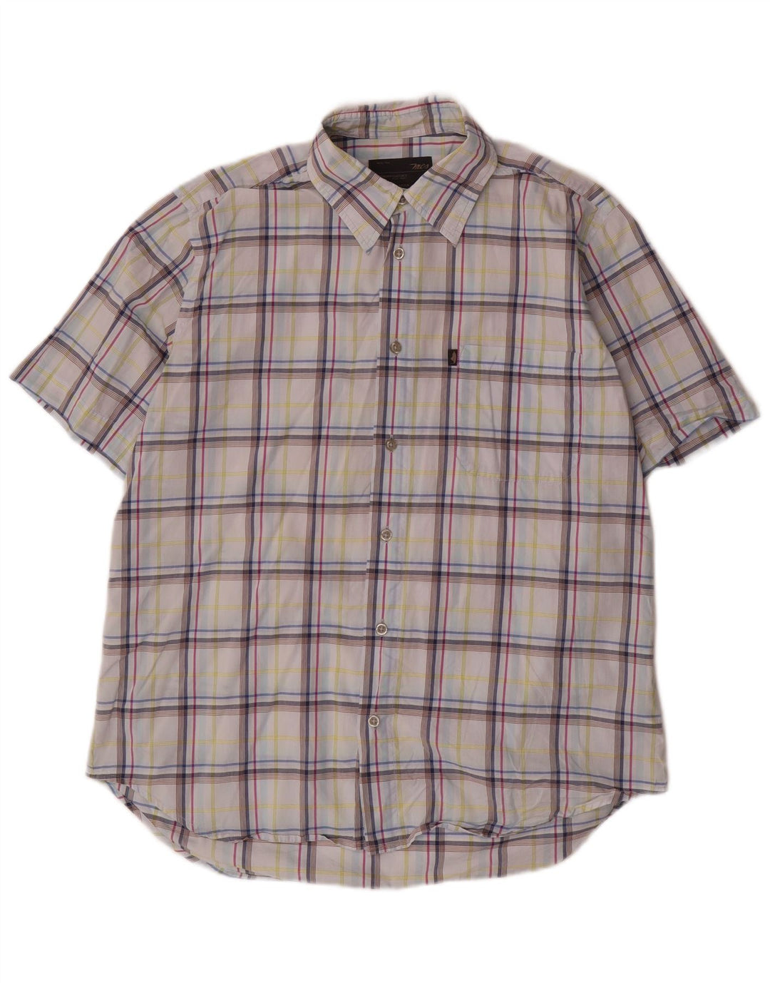 Camisa masculina de manga curta Marlboro Classics grande algodão xadrez multicolorido