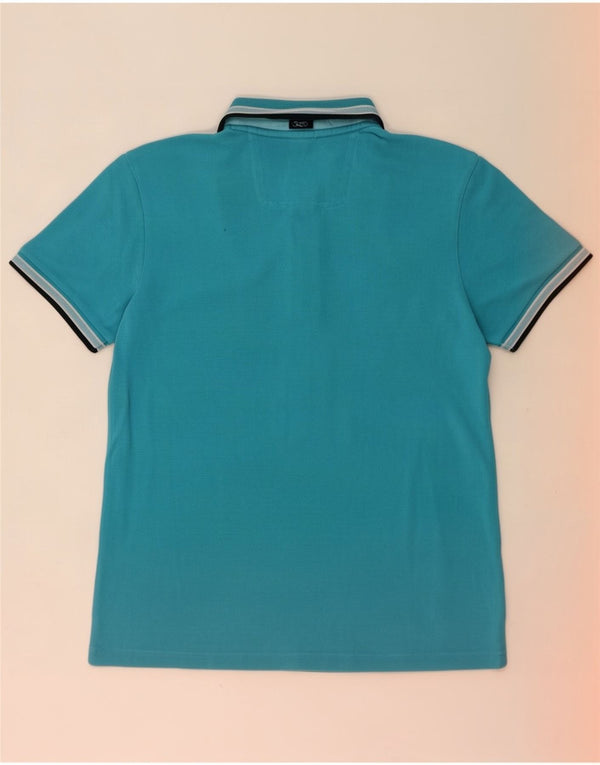 Camisa polo masculina Hugo Boss Regular Fit média listrada azul