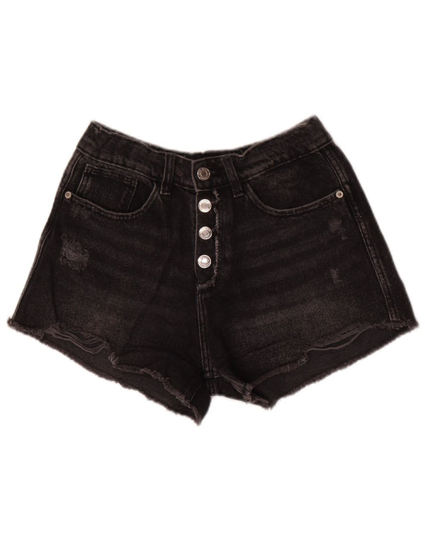 ZARA Shorts jeans desgastados para meninas 9-10 anos W24 cinza
