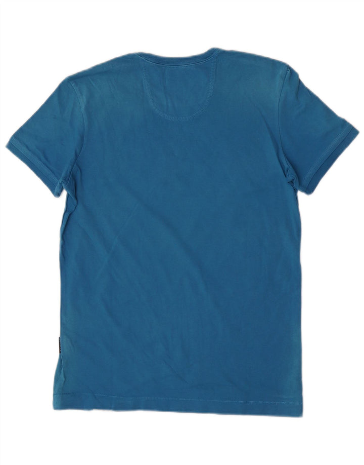 Sisley Camiseta masculina gráfica top pequeno algodão azul