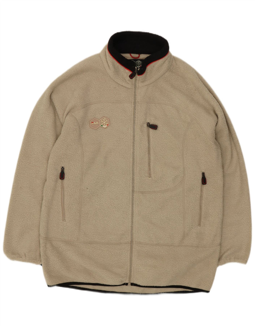 Jaqueta masculina Fila Fleece UK 40 grande poliéster bege