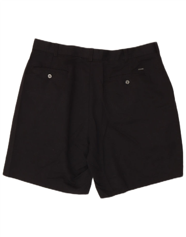 IZOD Mens Pegged Chino Shorts W38 XL Poliéster Preto