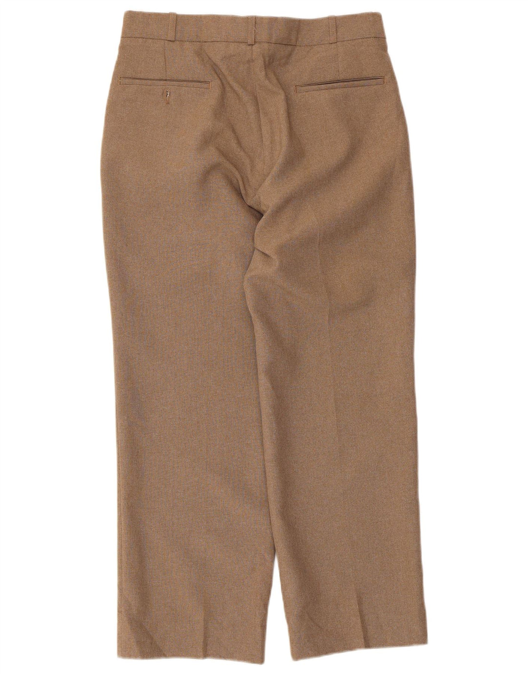 Farah Calça feminina reta com pregas W32 L26 poliéster bege