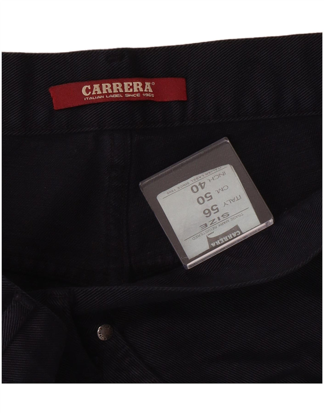 Carrera Mens Straight Jeans W40 L31 Azul Marinho Algodão