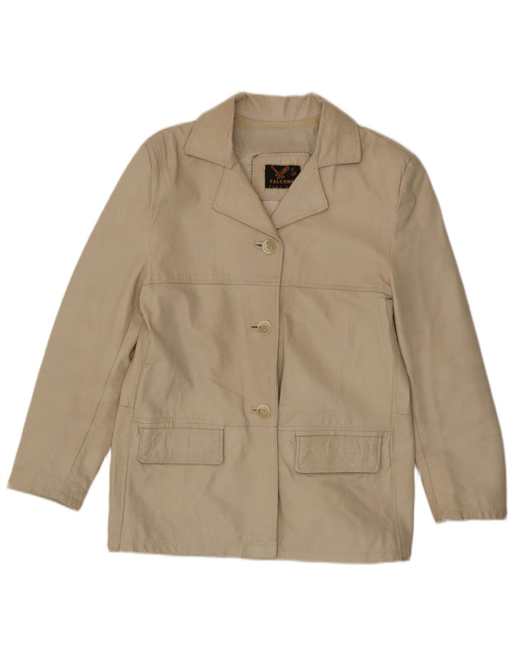 Jaqueta blazer feminina de 3 botões Falconpel IT 44 médio off white