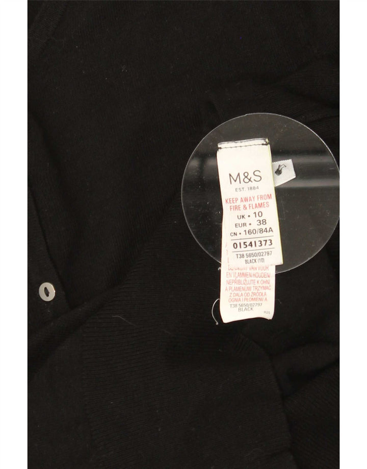 Suéter cardigã feminino Marks & Spencer Reino Unido 10 pequeno viscose preta