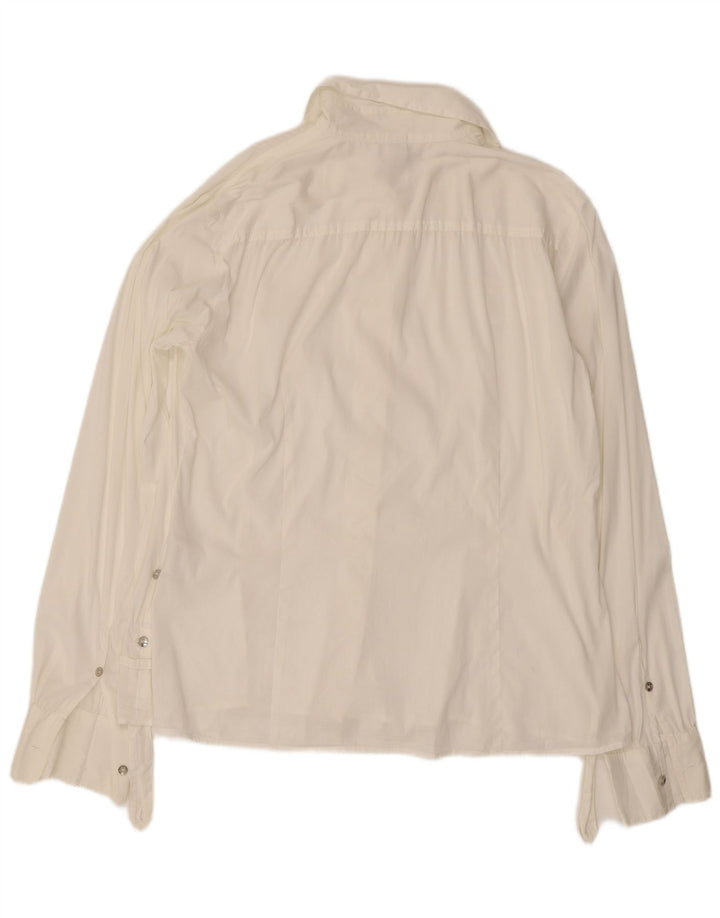 Blusa feminina Murphy & Nye UK 16 grande algodão branco