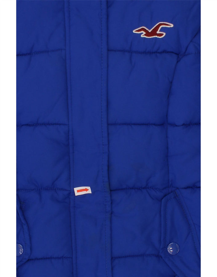 HOLLISTER Girls Hooded Padded Gilet 5-6 Years XS Blue Vintage Hollister and Second-Hand Hollister from Messina Hembry 