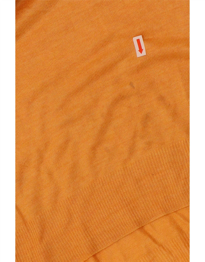 Suéter feminino Zara com gola canoa UK 12 viscose laranja médio