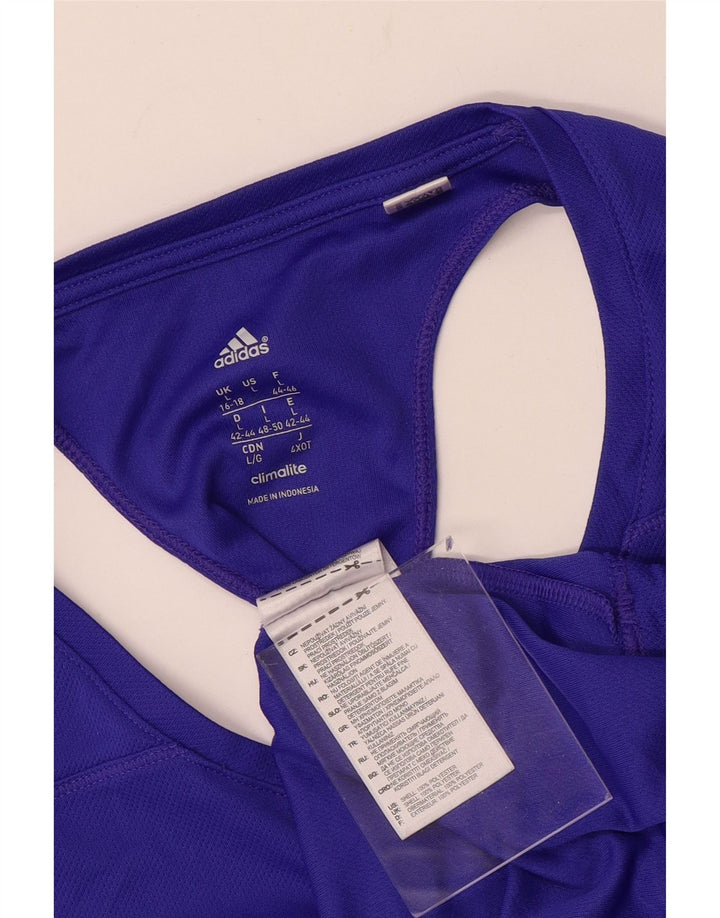 ADIDAS Womens Climalite Vest Top UK 16/18 Grande Roxo Poliéster