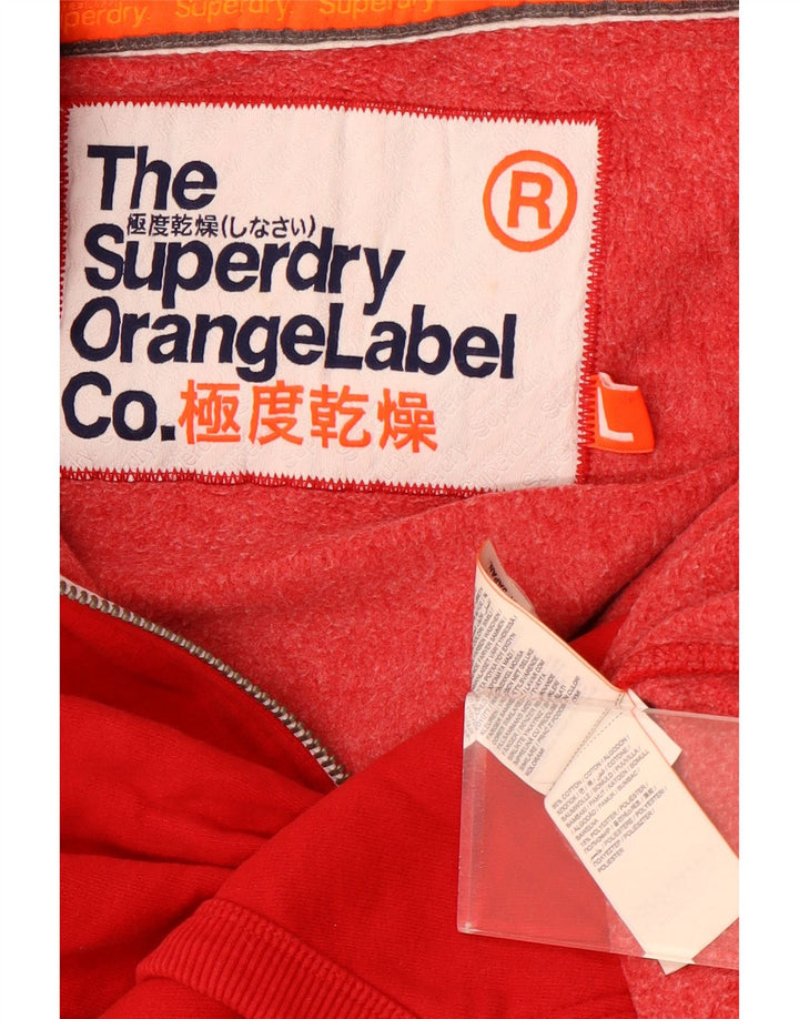 Suéter masculino Superdry com capuz e zíper grande algodão vermelho