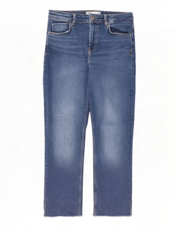 Calça jeans reta feminina Zara EU 40 médio W30 L26 azul