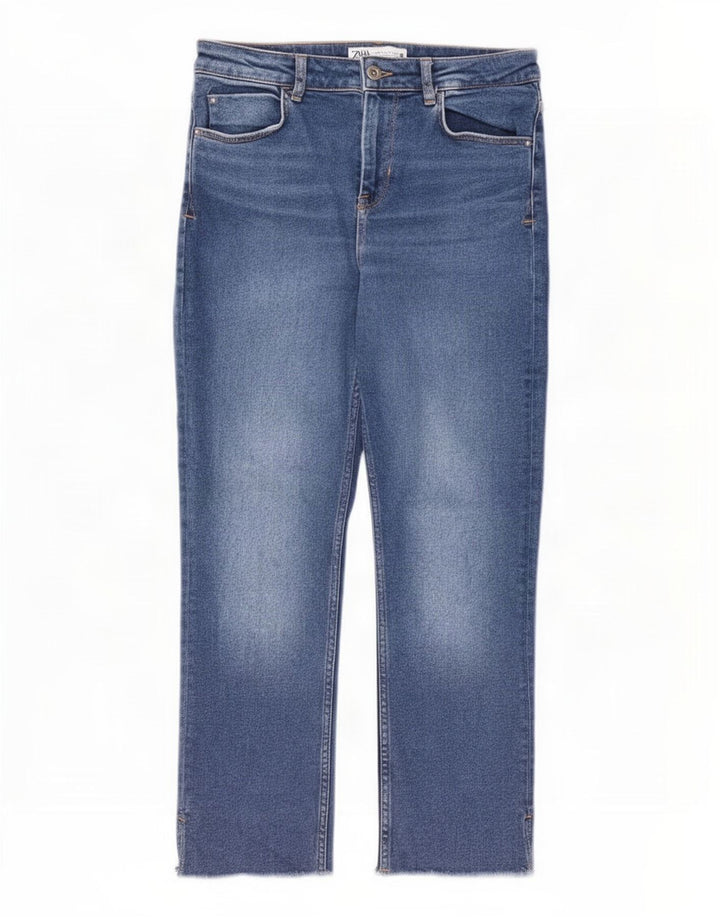 Calça jeans reta feminina Zara EU 40 médio W30 L26 azul