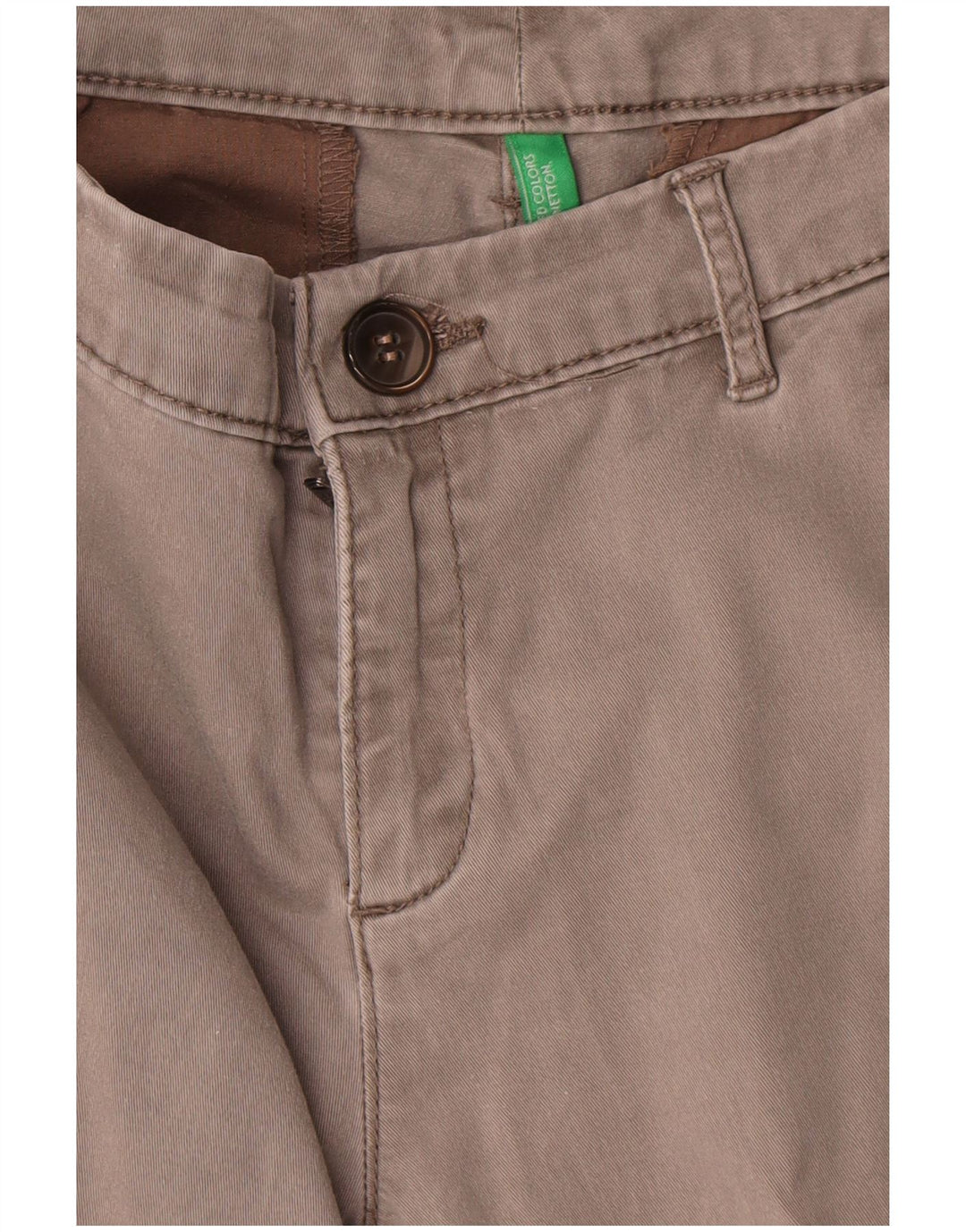 Calça chino reta feminina Benetton W30 L27 cinza