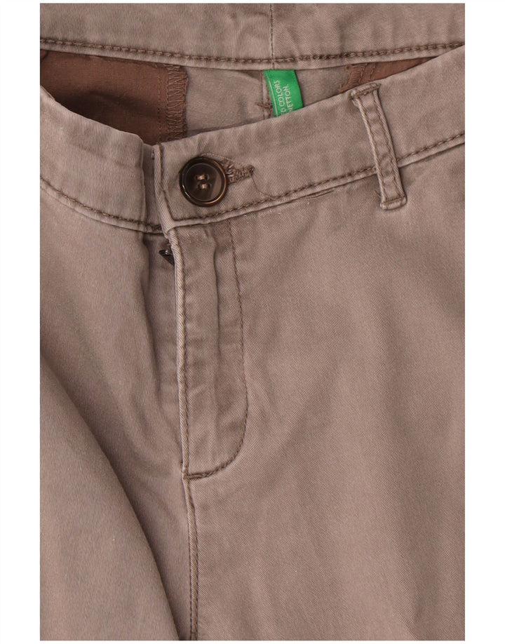 Calça chino reta feminina Benetton W30 L27 cinza