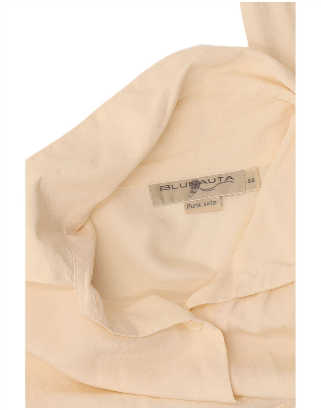 Blunauta Camisa Feminina Blusa IT 44 Média Off White Seda
