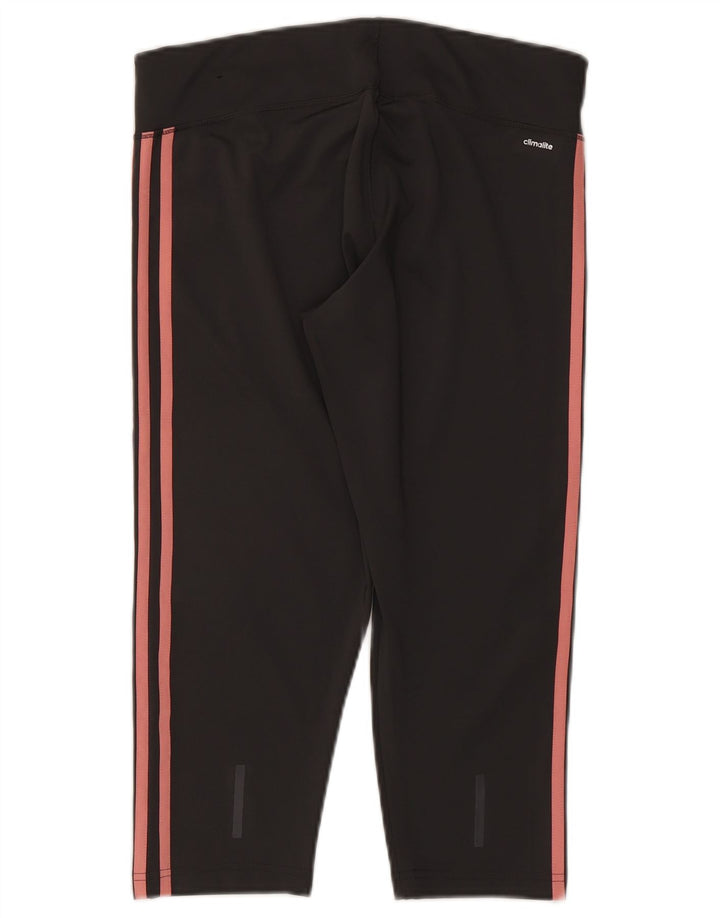 Adidas Womens Climalite Capri Leggings UK 16/18 Grande Cinza Poliéster