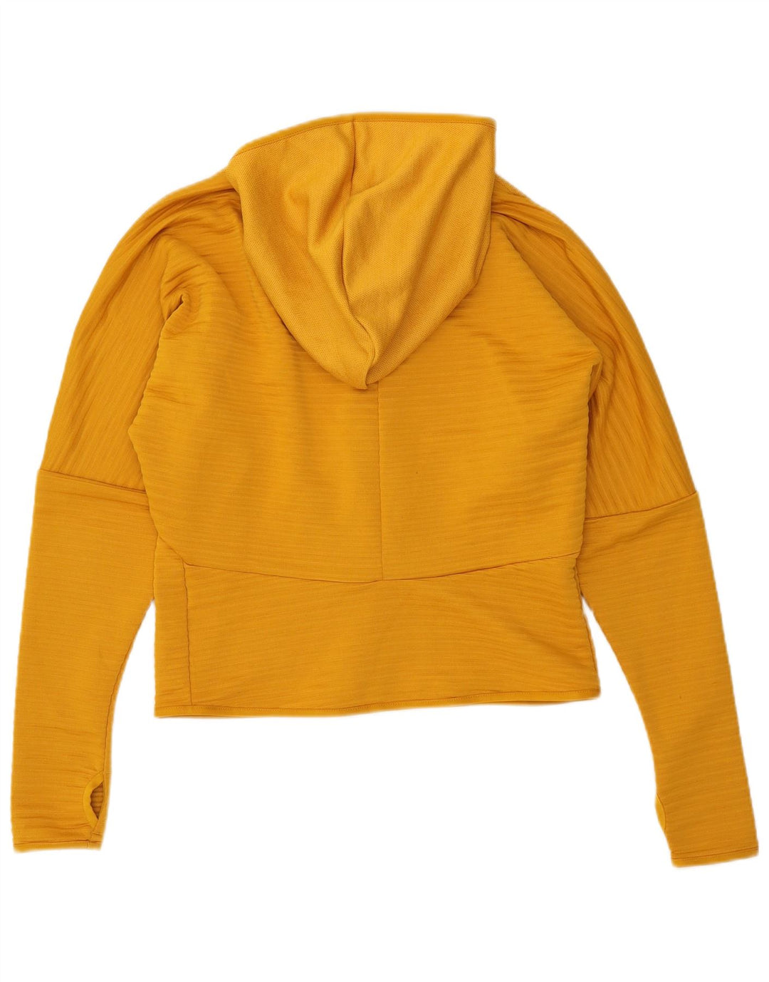 ADIDAS Womens Zip Hoodie Sweater UK 12/14 Médio Amarelo