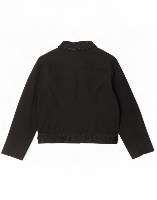 Jaqueta bomber feminina Roccobarocco IT 46 grande algodão preto