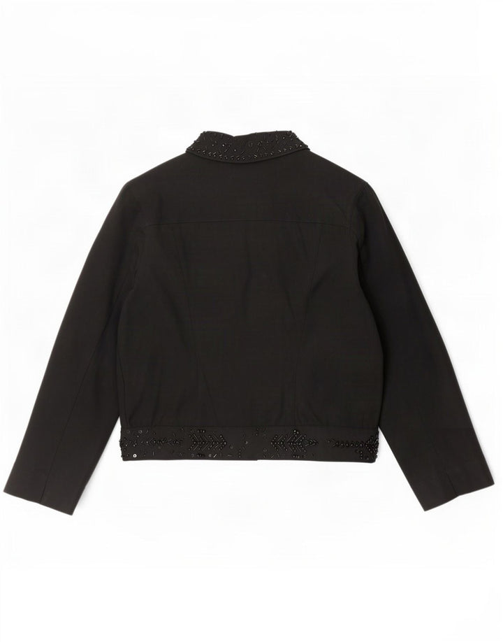 Jaqueta bomber feminina Roccobarocco IT 46 grande algodão preto