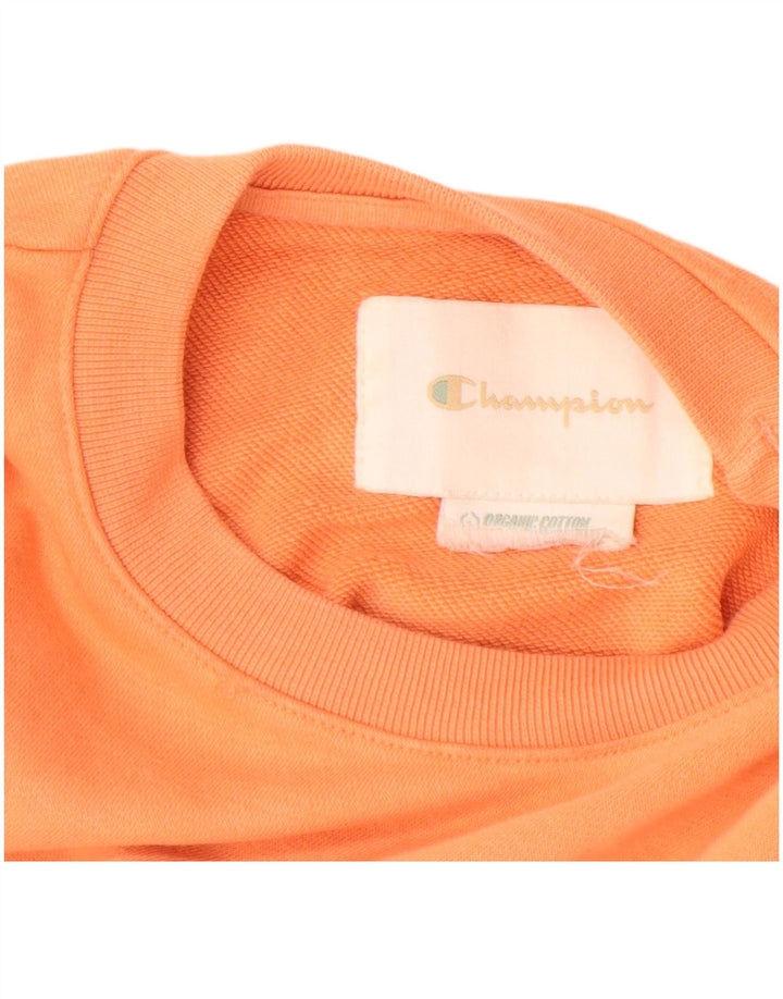 Champion moletom feminino jumper UK 14 médio laranja algodão