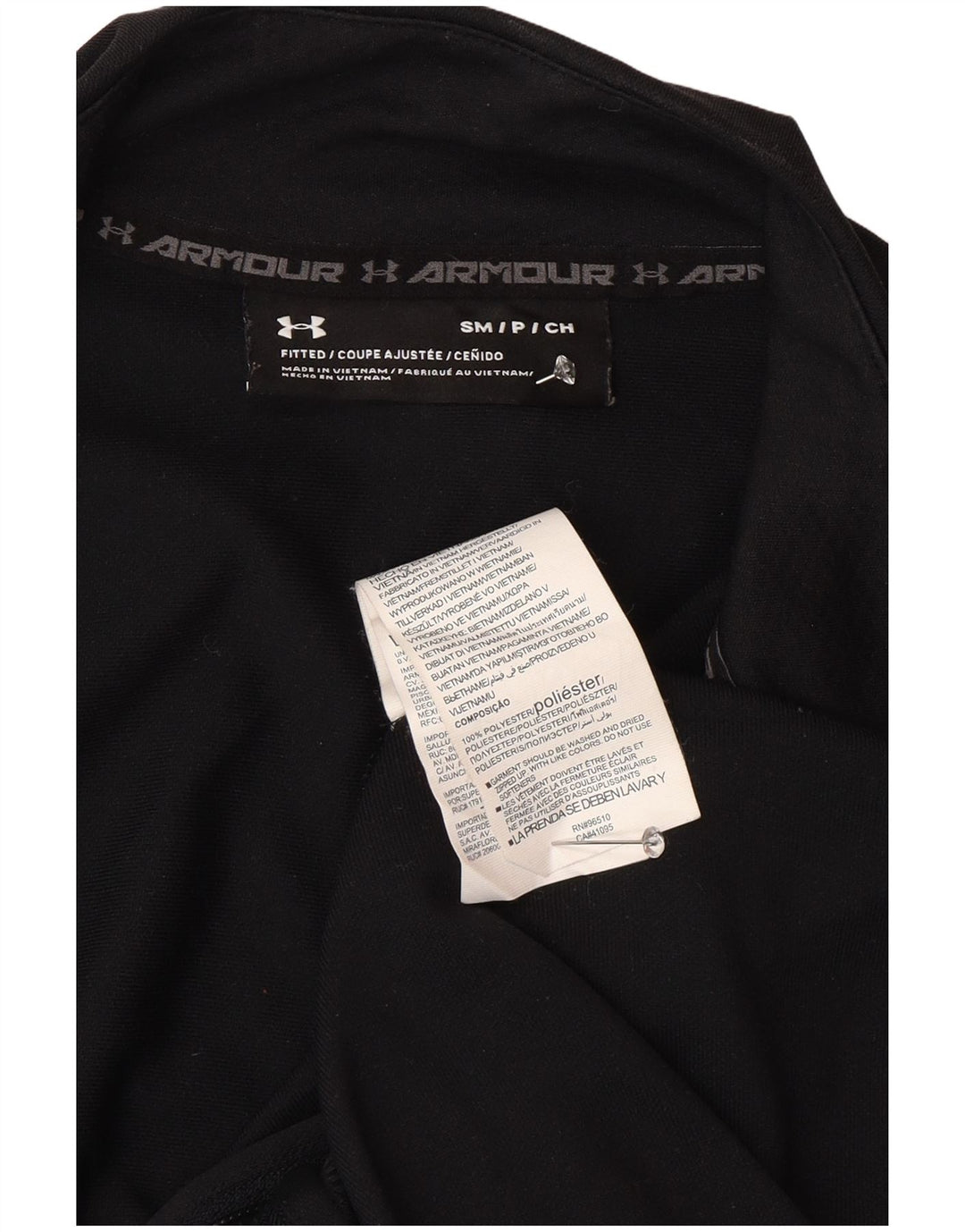 Under Armour Mens Fitted Graphic Tracksuit Top Jacket Pequeno Poliéster Preto