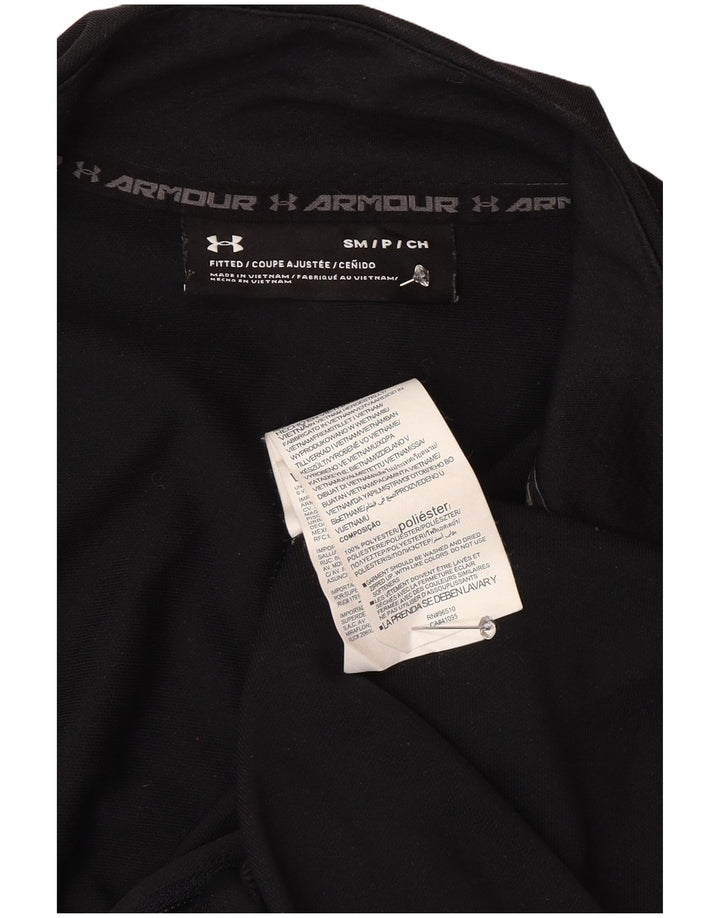 Under Armour Mens Fitted Graphic Tracksuit Top Jacket Pequeno Poliéster Preto