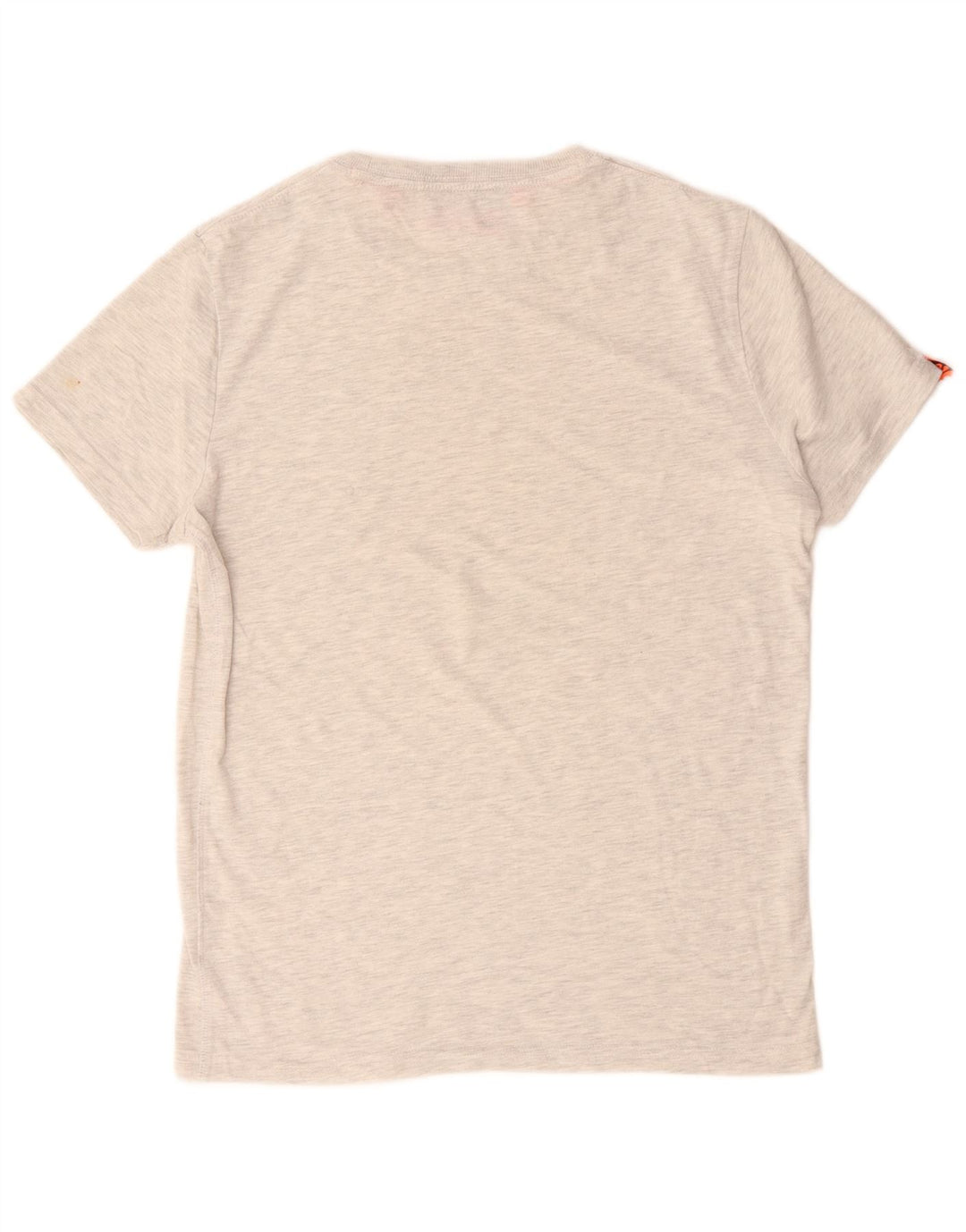 Camiseta masculina Superdry com estampa gráfica grande algodão manchado cinza