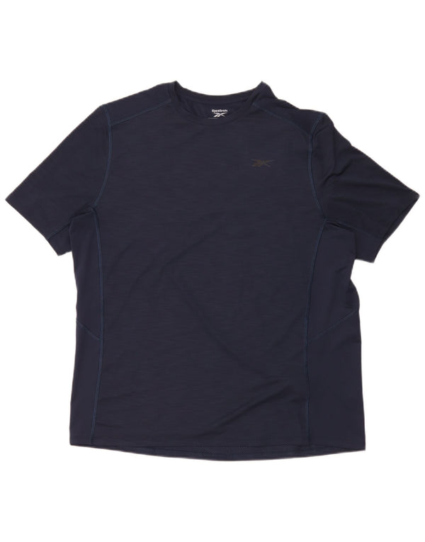 Camiseta masculina Reebok grande poliéster azul marinho