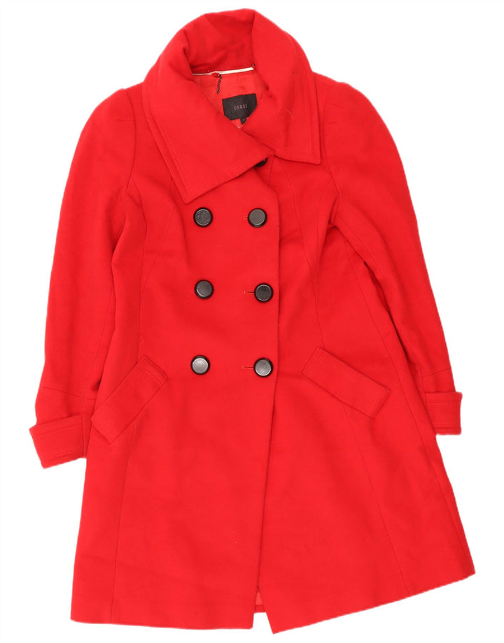 Casaco feminino com peito duplo Coast UK 12 lã vermelha média