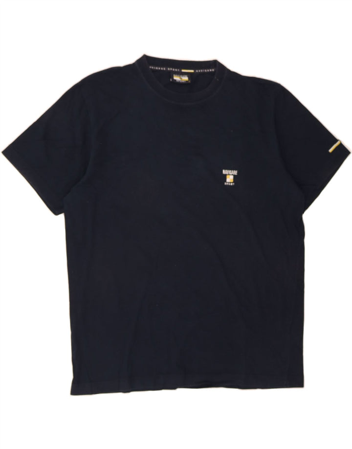 NAVIGARE Mens T-Shirt Top Large Navy Blue Cotton Vintage Navigare and Second-Hand Navigare from Messina Hembry 