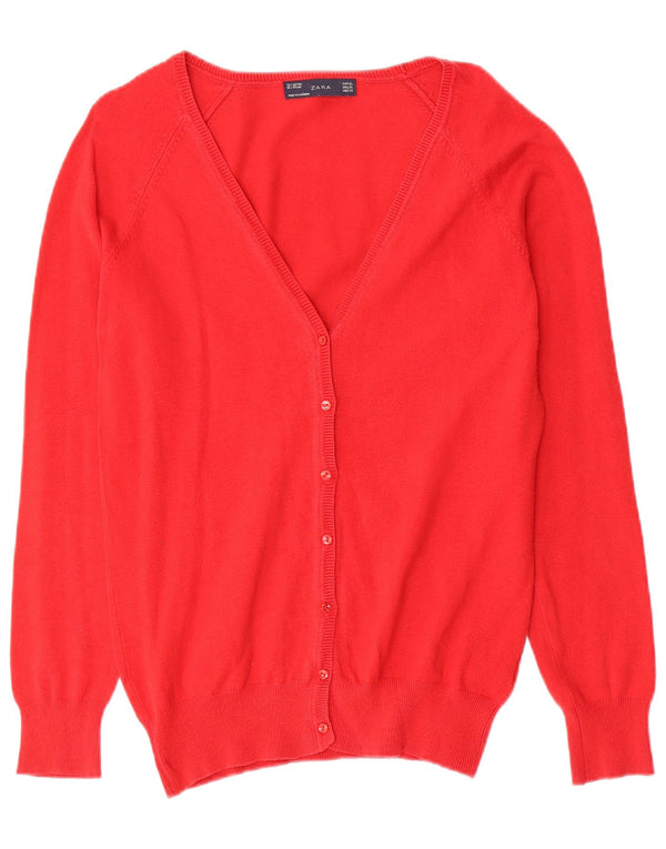 Suéter cardigã feminino Zara UK 18 XL algodão vermelho
