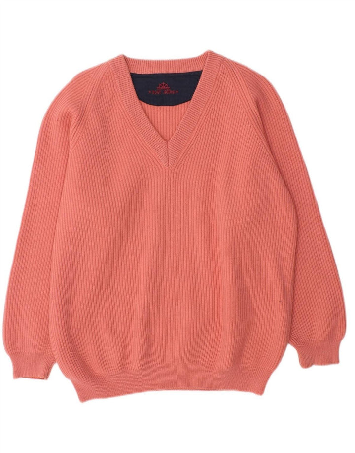 Suéter masculino com decote em V BOAT HOUSE IT 54 XL lã rosa