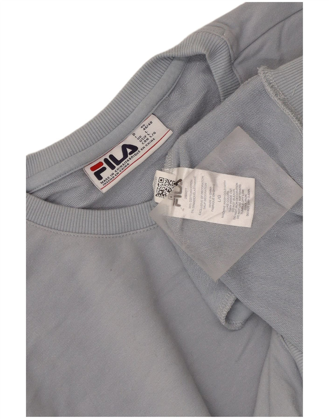 Fila moletom feminino jumper UK 16 grande algodão azul