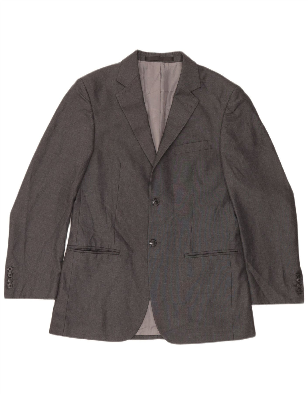 Jaqueta blazer masculina de 2 botões Marks & Spencer Reino Unido 38 poliéster cinza médio