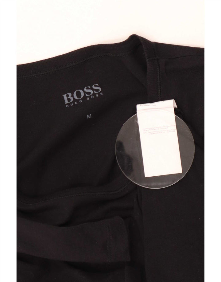 Camiseta masculina Hugo Boss Top médio algodão preto