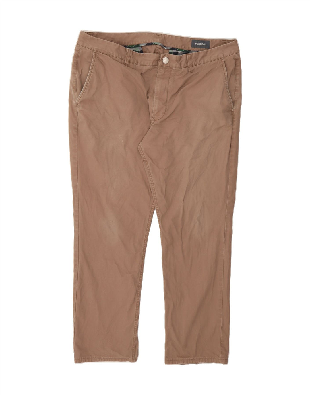 BONOBOS Womens Slim Straight Chino Trousers W38 L30 Brown Cotton Vintage BONOBOS and Second-Hand BONOBOS from Messina Hembry 