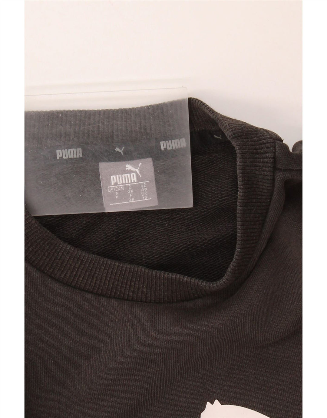 PUMA feminino oversized gráfico moletom jumper UK 10 pequeno preto